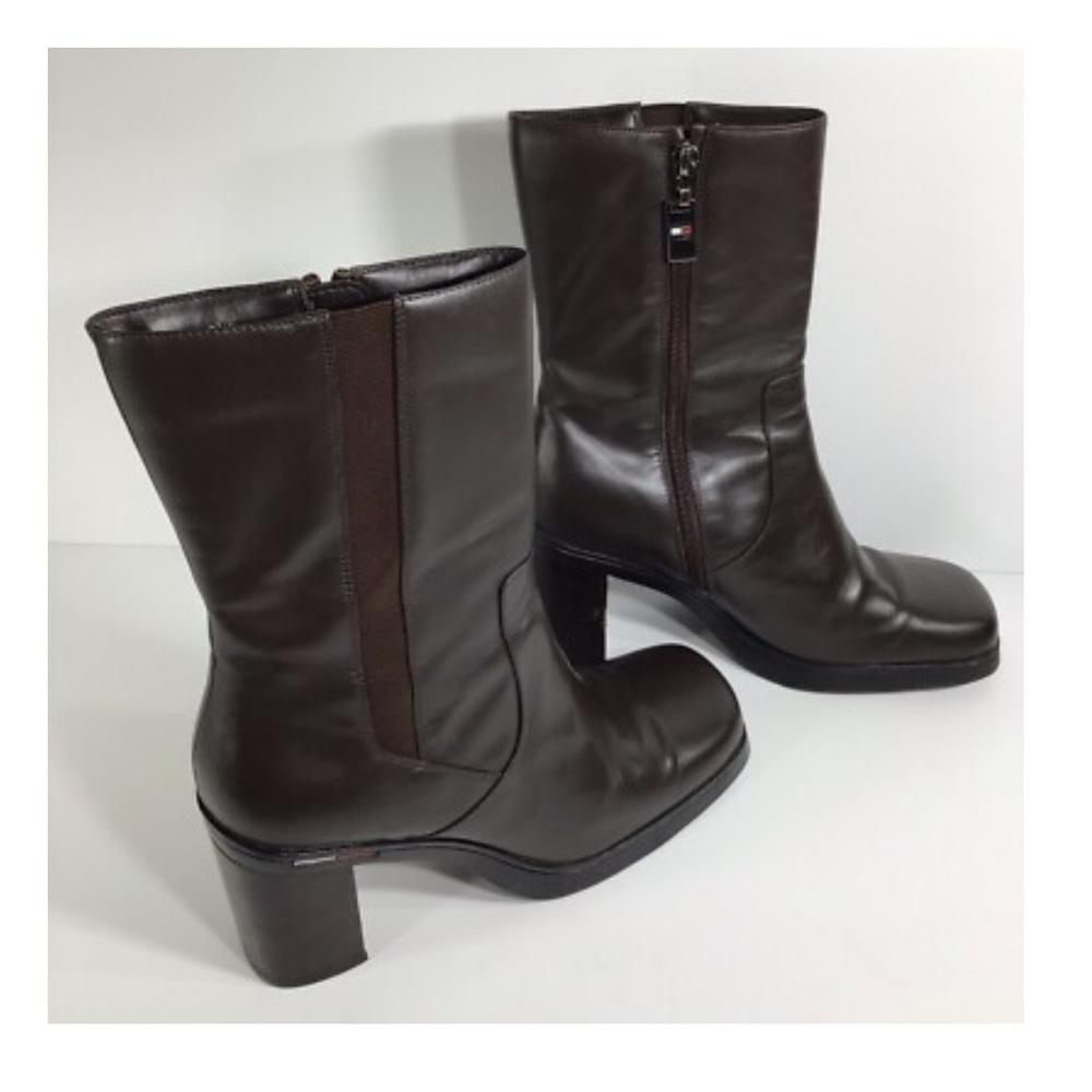 Tommy Hilfiger Y2K brown leather boots